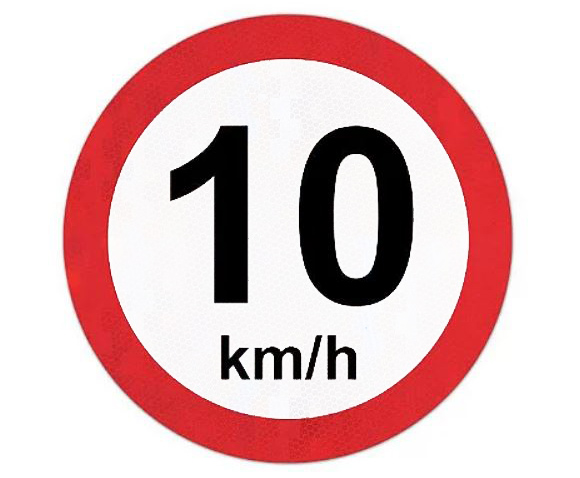 Placa velocidade máxima permitida 10km/h - R-19
