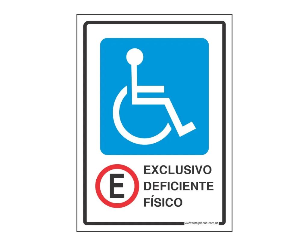Placa estacionamento exclusivo. deficiente ou idoso
