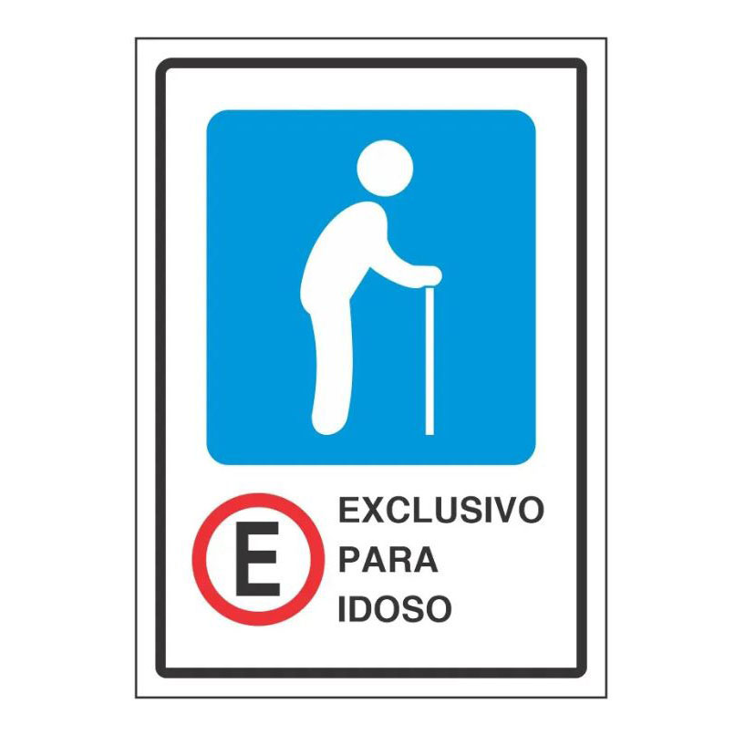 Placa estacionamento exclusivo. deficiente ou idoso
